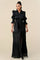Formal Dresses Long 3/4 Sleeve Slit Maxi Dress Black
