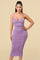 Cocktail Dresses Spaghetti Strap Fitted Midi Dress Lavender