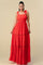 Formal Dresses Long Shoulder Tie Scallop Maxi Dress Tomato Red