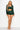 Pant Suit Glittery Sequined Jacket Crop Top Short Set Hunter Green