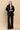 Pant Suit Faux Fur Sleeves Blazer Pant Set Black