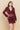 Cocktail Dresses Sequin Zip Up Long Sleeve Jacket Shirt Set Burgundy
