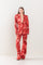 Pant Suit Tie Dye Floral Blazer Pant Set Wine