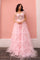 Prom Dresses Long Beaded Formal A Line Prom Gown Blush