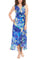 Cocktail Dresses Ruffled High Low Printed Cocktail Dress Blue Multi