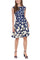 Cocktail Dresses Short Floral Print Cocktail A Line Dress Navy Ivory