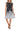 Plus Size Short Printed Knee Length Floral Plus Size Dress Black Ivory