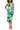 Cocktail Dresses Short Printed Fitted Midi Cocktail Dress Blue Green