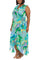 Plus Size Dresses Printed High Low Plus Size Dress White Aqua