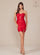 Cocktail Dresses Short Fitted Leg Slit Cocktail Dress Deep Red