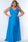 Plus Size Dresses Pleated Long Formal Prom Plus Size Dress Electric Blue