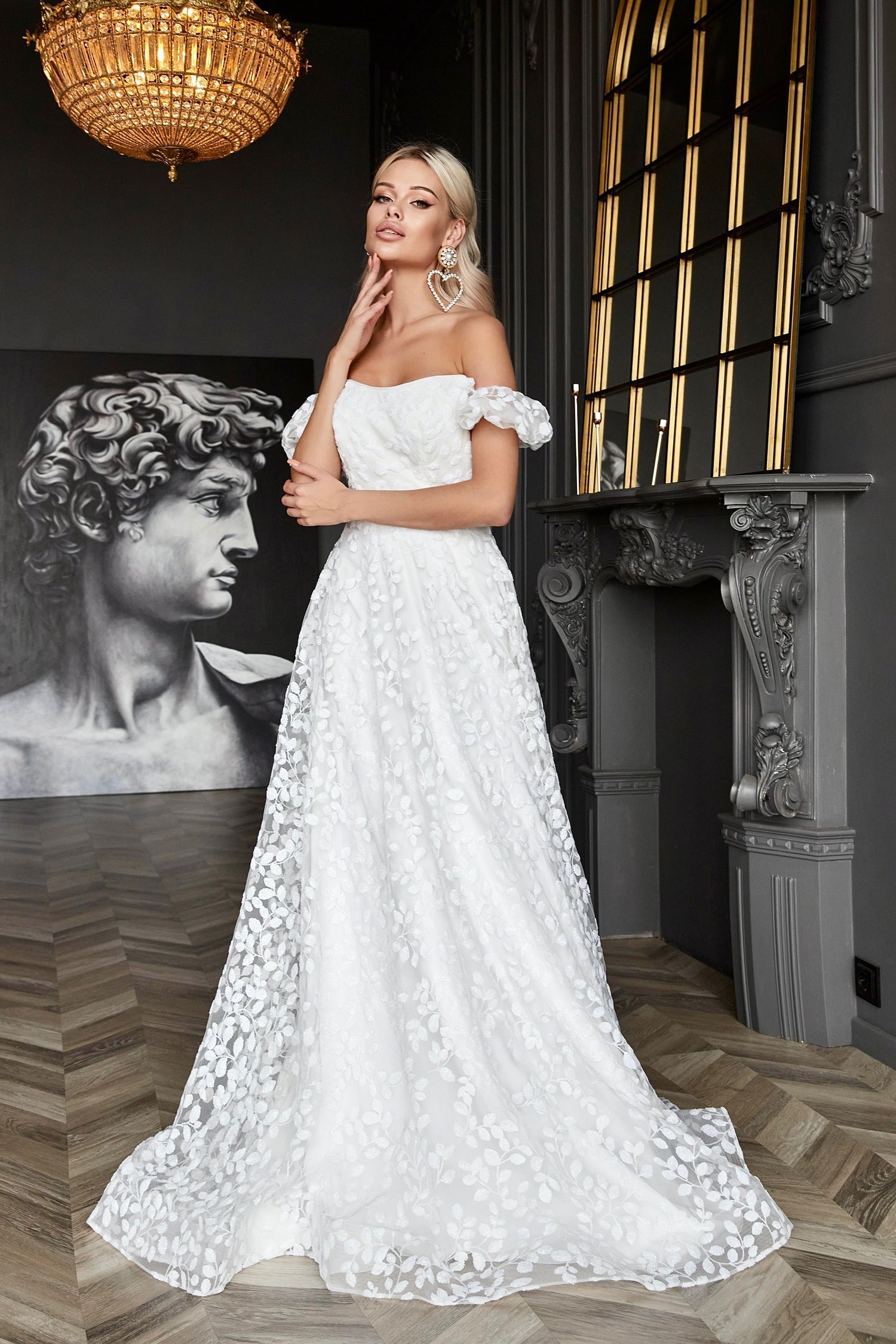 Wedding Dresses Long Glitter Sequin Wedding Dress Off White