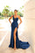 Prom Dresses Long Formal Floral Lace Prom Dress Navy