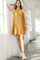 Cocktail Dresses Short Printed Halter Dress Mustard