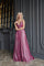 Prom Dresses Pleated Long Formal Prom Dress Fushcia