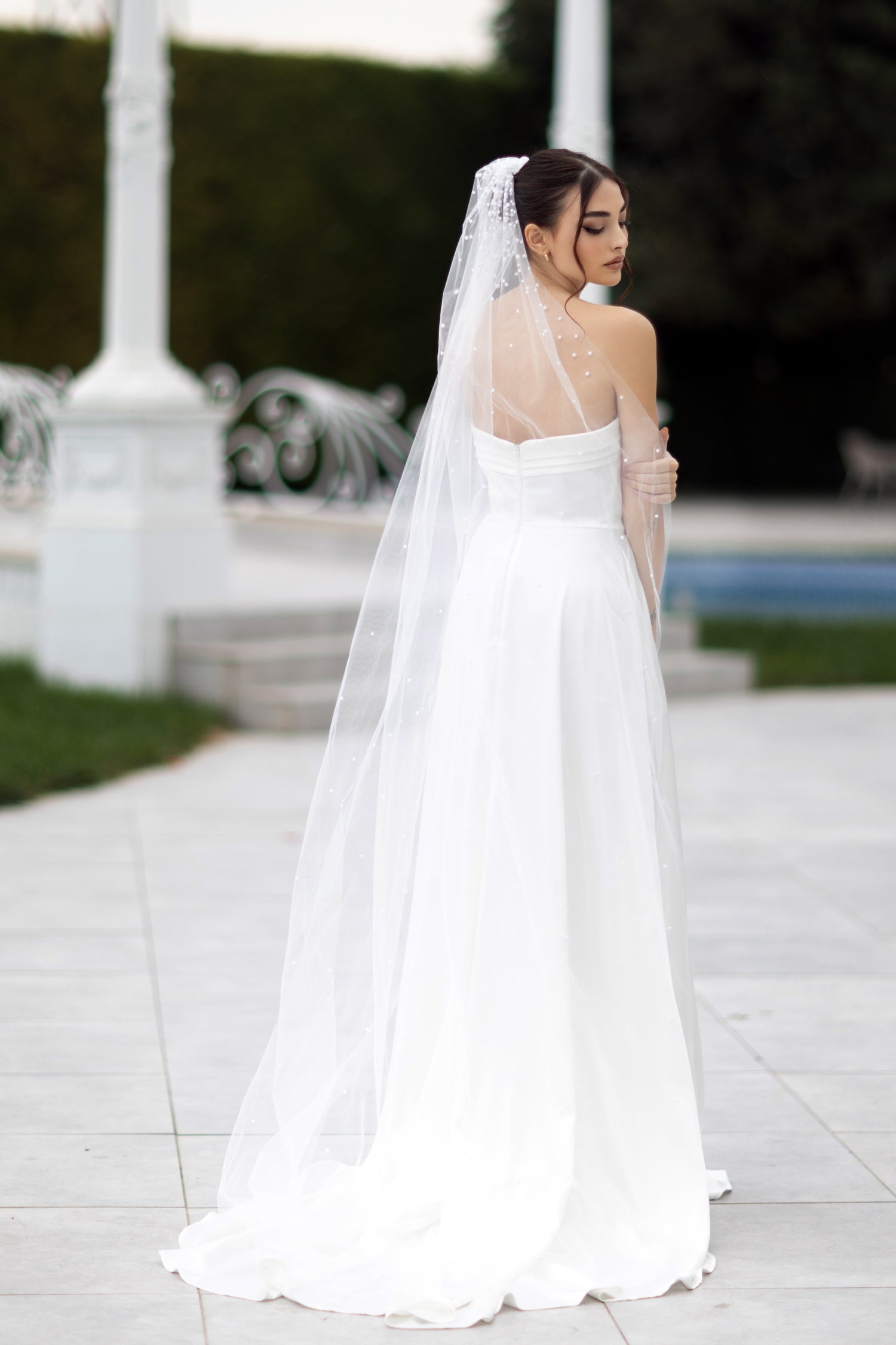 Wedding Dresses Long Slit A Line Wedding Dress Off White