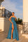 Prom Dresses A Line Pleated Long Formal Prom Dress Aqua