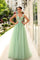 Prom Dresses Long Formal Lace Applique A Line Prom Dress Pale Sage