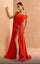 Formal Dresses Pleated Long Formal Beaded Prom Dress Orange