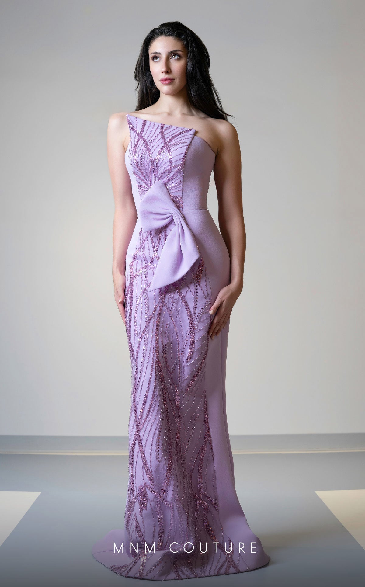 Prom Dresses Fitted Beaded Sequin Long Formal Prom Dress Purple