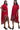Cocktail Dresses Short Sleeve Leather Fringe High Low Dress  Red
