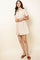 Cocktail Dresses Short Button Up Striped Collared Dress Beige