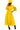 Formal Dresses 3/4 Sleeve Ruffle Pleated V Neck Midi Dress Yellow