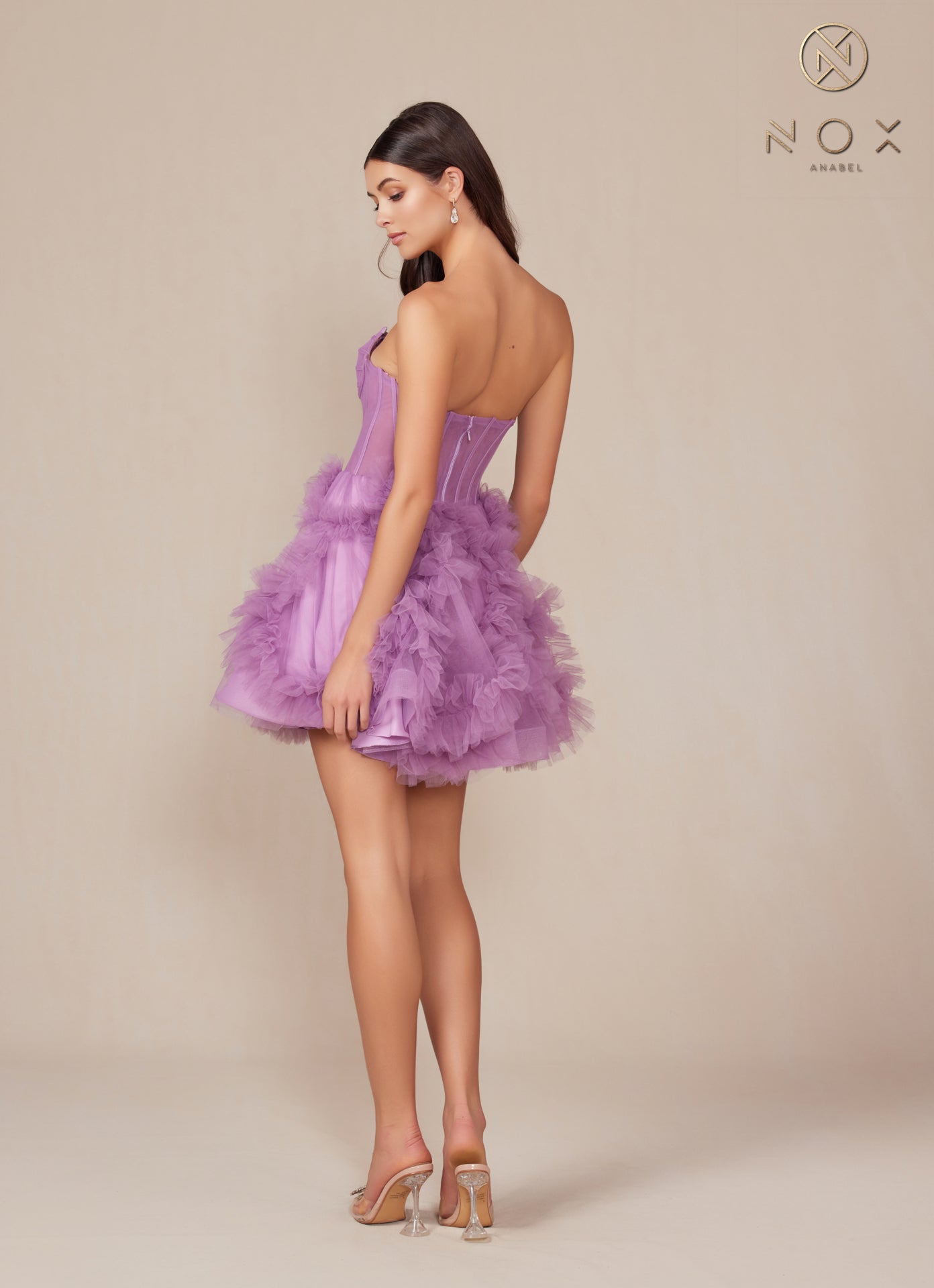 Cocktail Dresses Short Ruffle Cocktail Dress Dusty Lavender