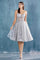 Cocktail Dresses Short Spaghetti Straps A-Line Homecoming Dress Silver