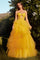 Prom Dresses Long Tiered Ruffle Formal Prom Ball Gown Marigold