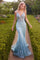Prom Dresses Glitter Formal Prom Long Mermaid Dress Sea Mist