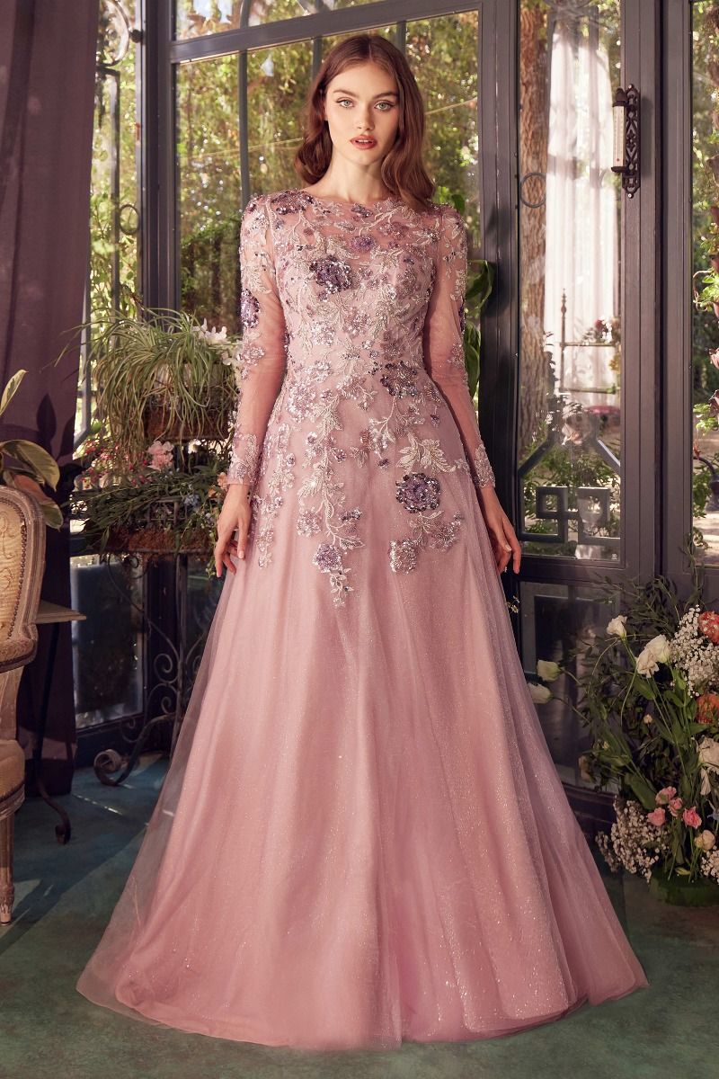 Prom Dresses Long Sequin A Line Formal Prom Dress Mauve