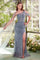 Prom Dresses Long Fitted Slit Beaded Formal Prom Dress Blue