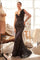 Prom Dresses Fitted Long Formal Beaded Floral Prom Dress Black Nude