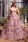 Prom Dresses Long Ball Gown Floral Print Ruffle Corset Prom Dress Multi