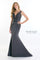 Formal Dresses Long Fitted Formal Beaded Evening Dress Charcoal