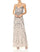 Adrianna Papell Spaghetti Strap Long Formal Mesh Dress - The Dress Outlet Adrianna Papell