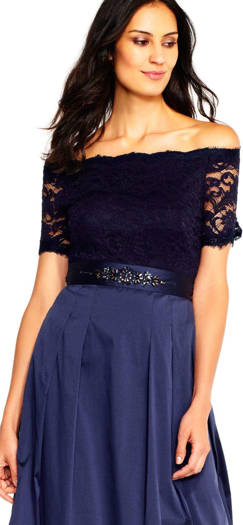 Adrianna Papell Long Formal Dress Taffeta Ball Gown - The Dress Outlet Adrianna Papell
