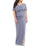 Adrianna Papell Short Sleeve V-Neck Formal Long Dress - The Dress Outlet Adrianna Papell