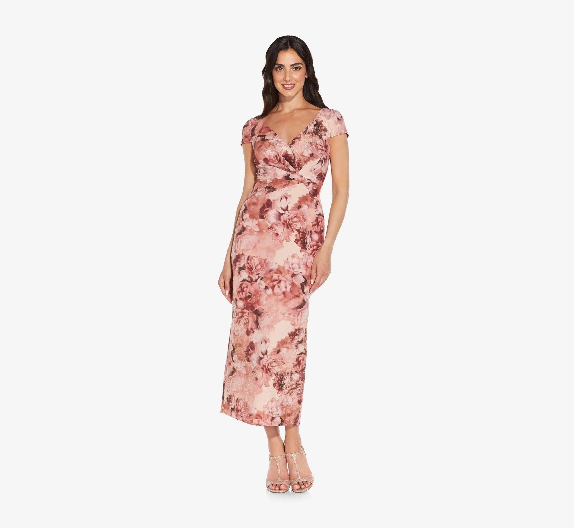 Adrianna Papell Long Formal Metallic Gown AP1E209087 - The Dress Outlet