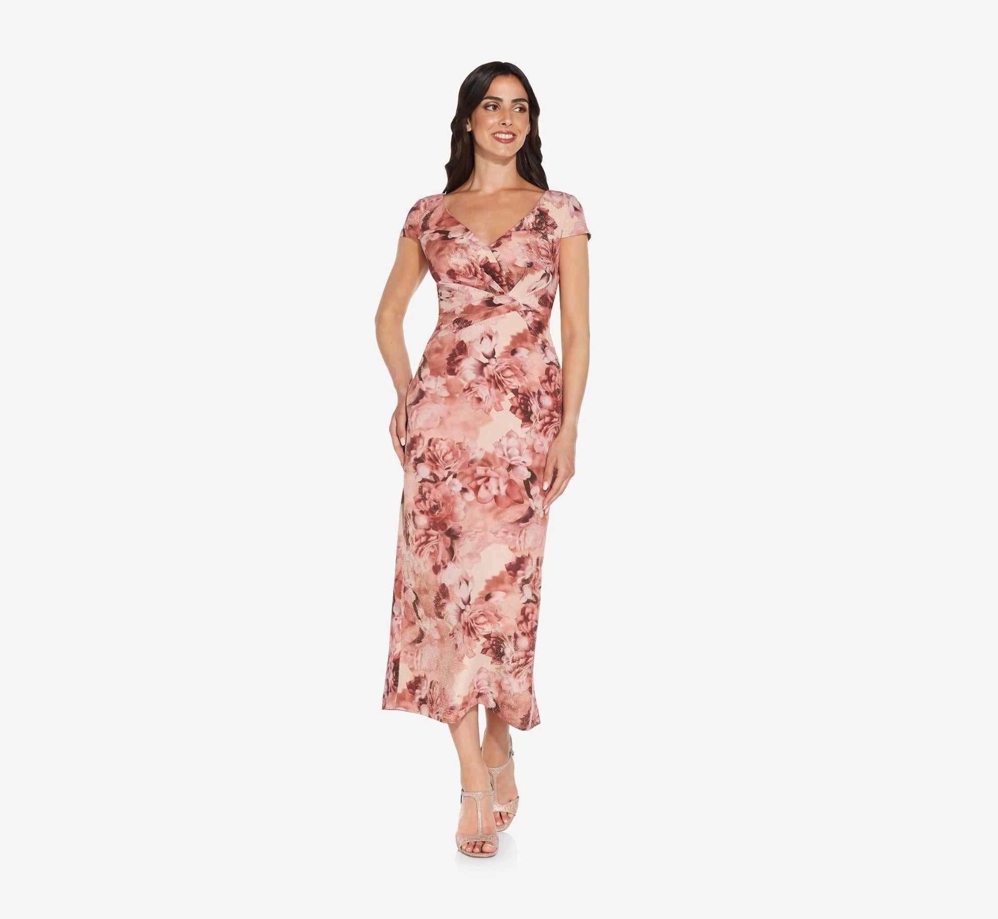 Adrianna Papell Long Formal Metallic Gown AP1E209087 - The Dress Outlet