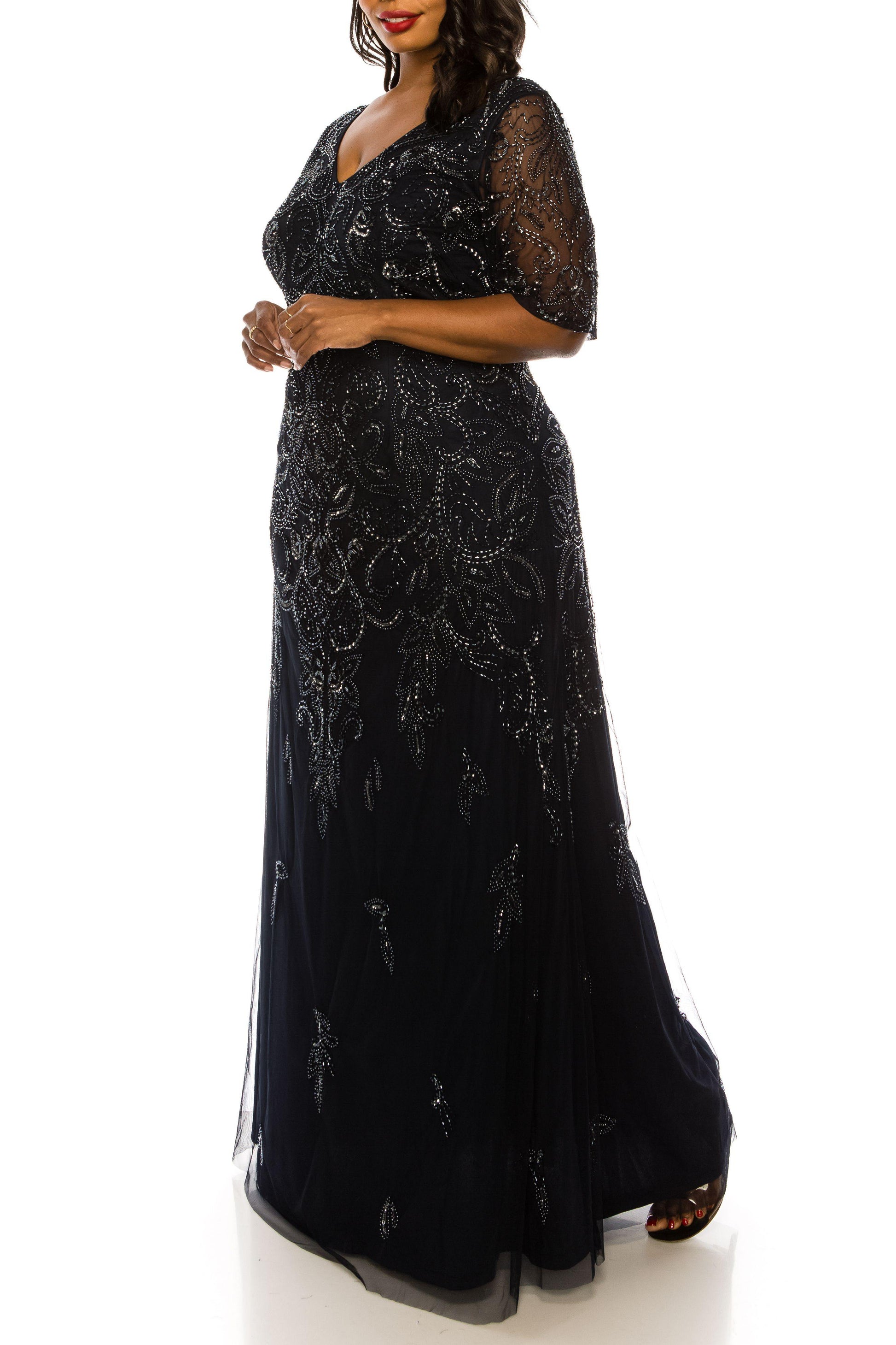 Adrianna Papell Long Plus Size Dress AP1E206462 - The Dress Outlet