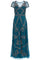 Aidan Mattox Long Formal Beaded Illusion Dress - The Dress Outlet