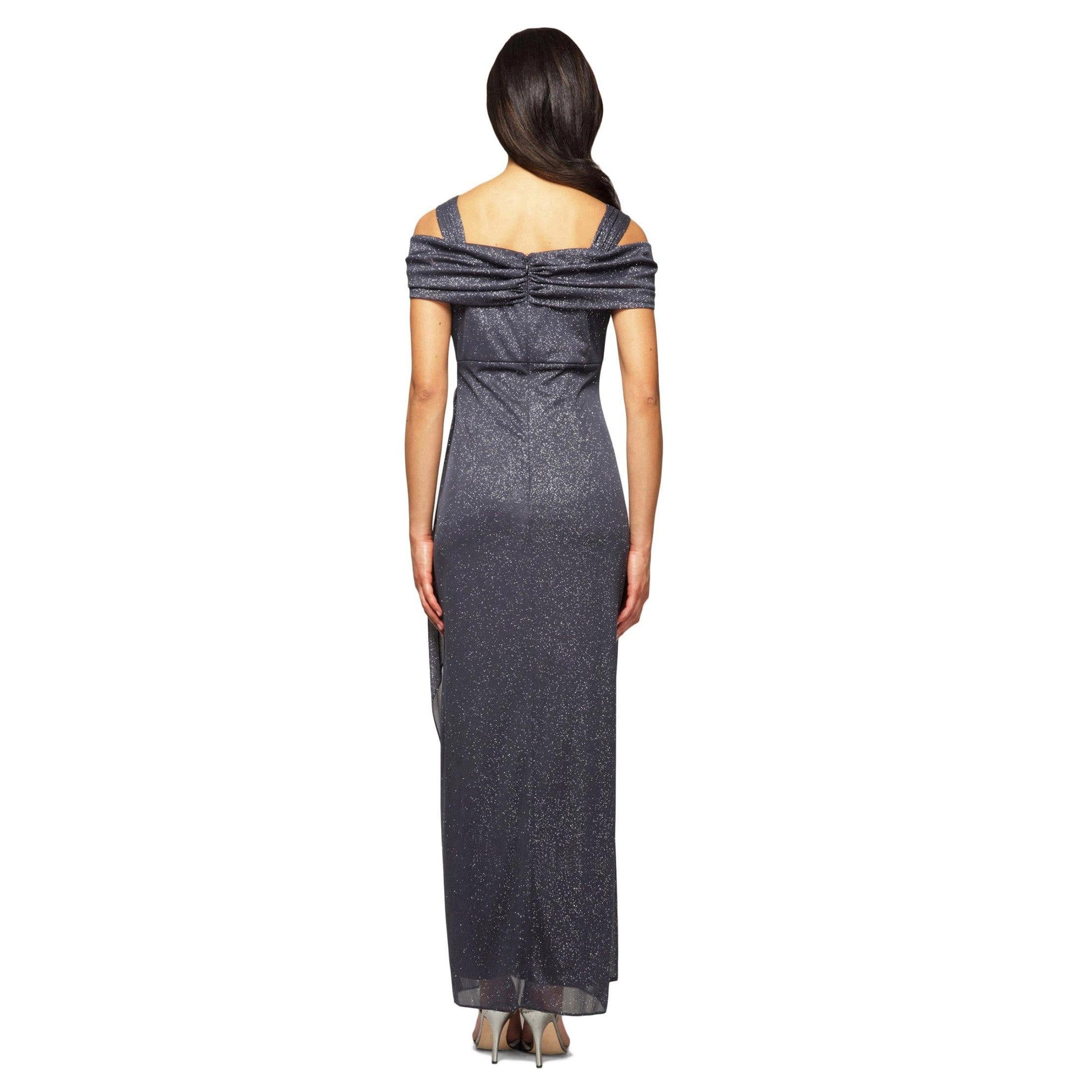 Alex Evenings Long Formal Glitter Mesh Dress 133026 - The Dress Outlet