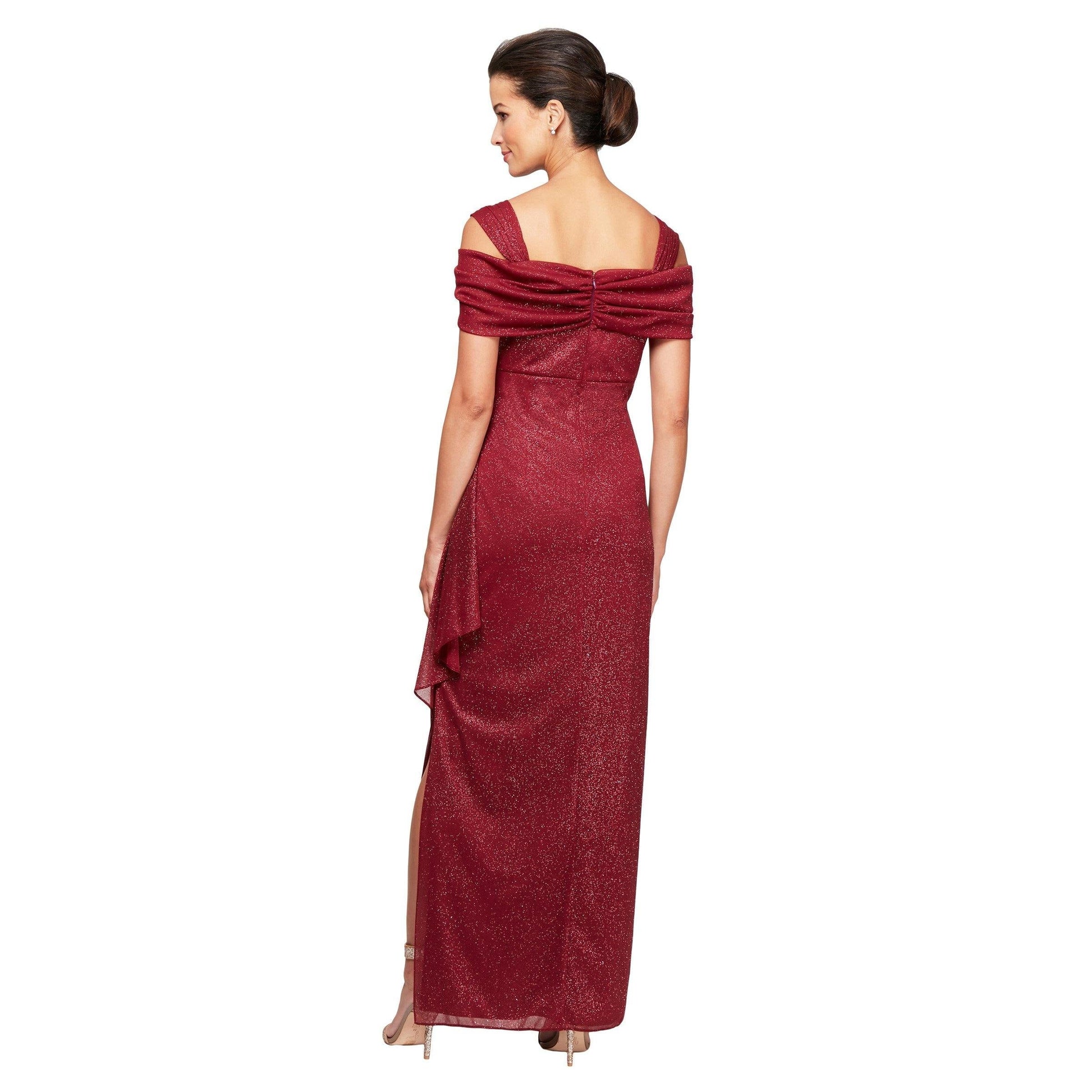 Alex Evenings Long Formal Glitter Mesh Dress 133026 - The Dress Outlet