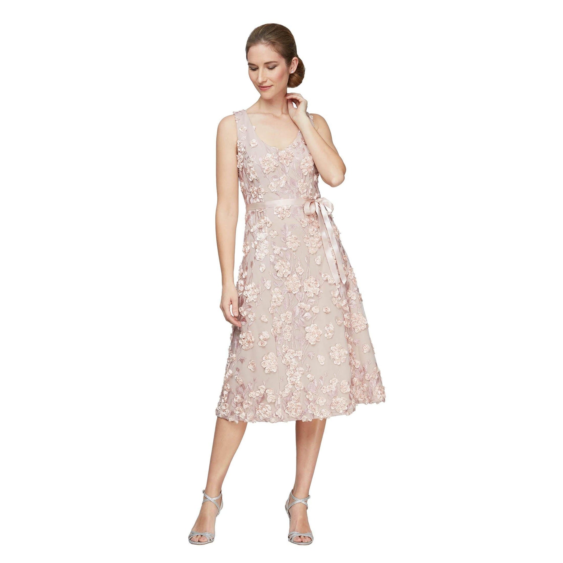 Alex Evenings Sleeveless Midi Length Dress 81171061 - The Dress Outlet