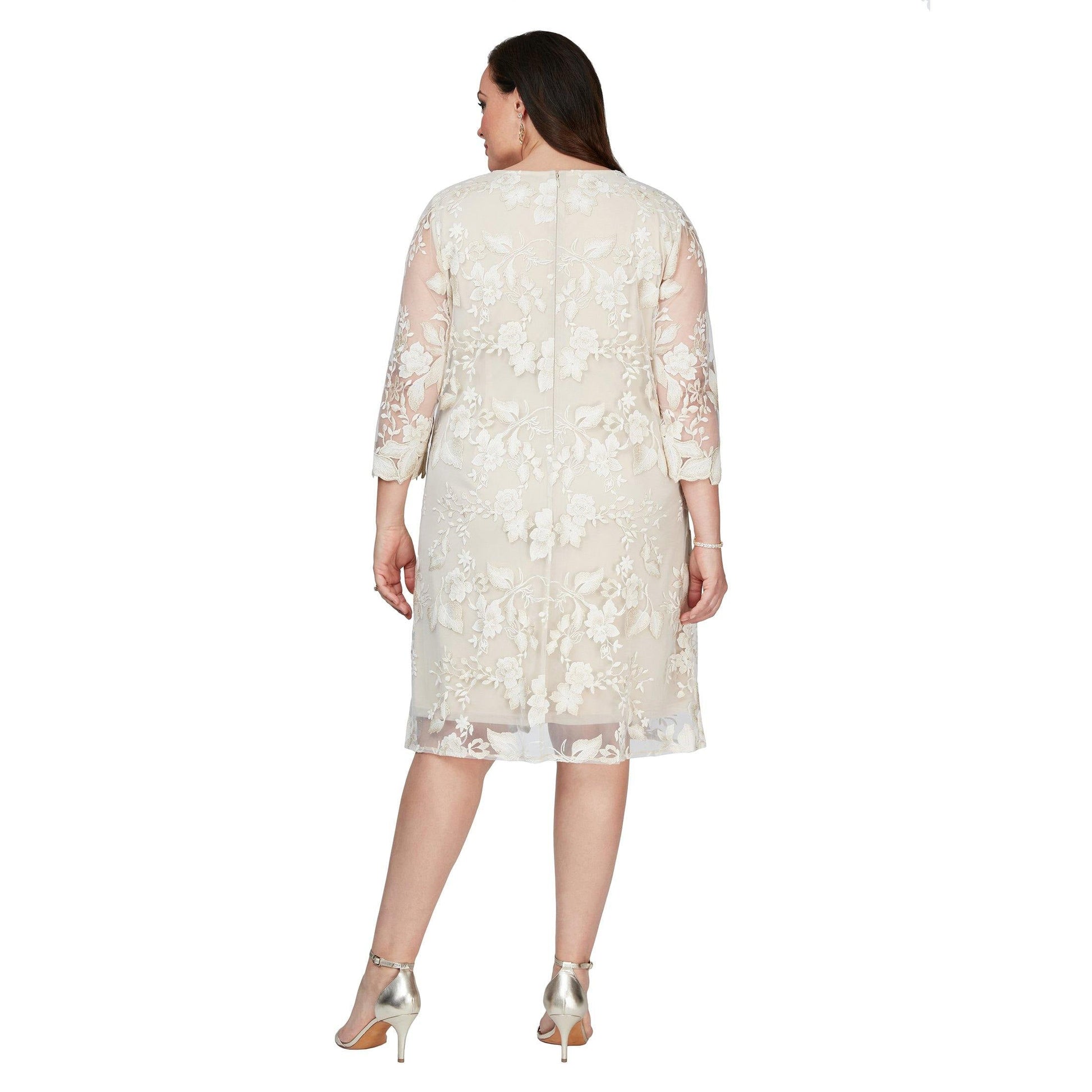 Alex Evenings Short Plus Size Floral Dress 84122337 - The Dress Outlet