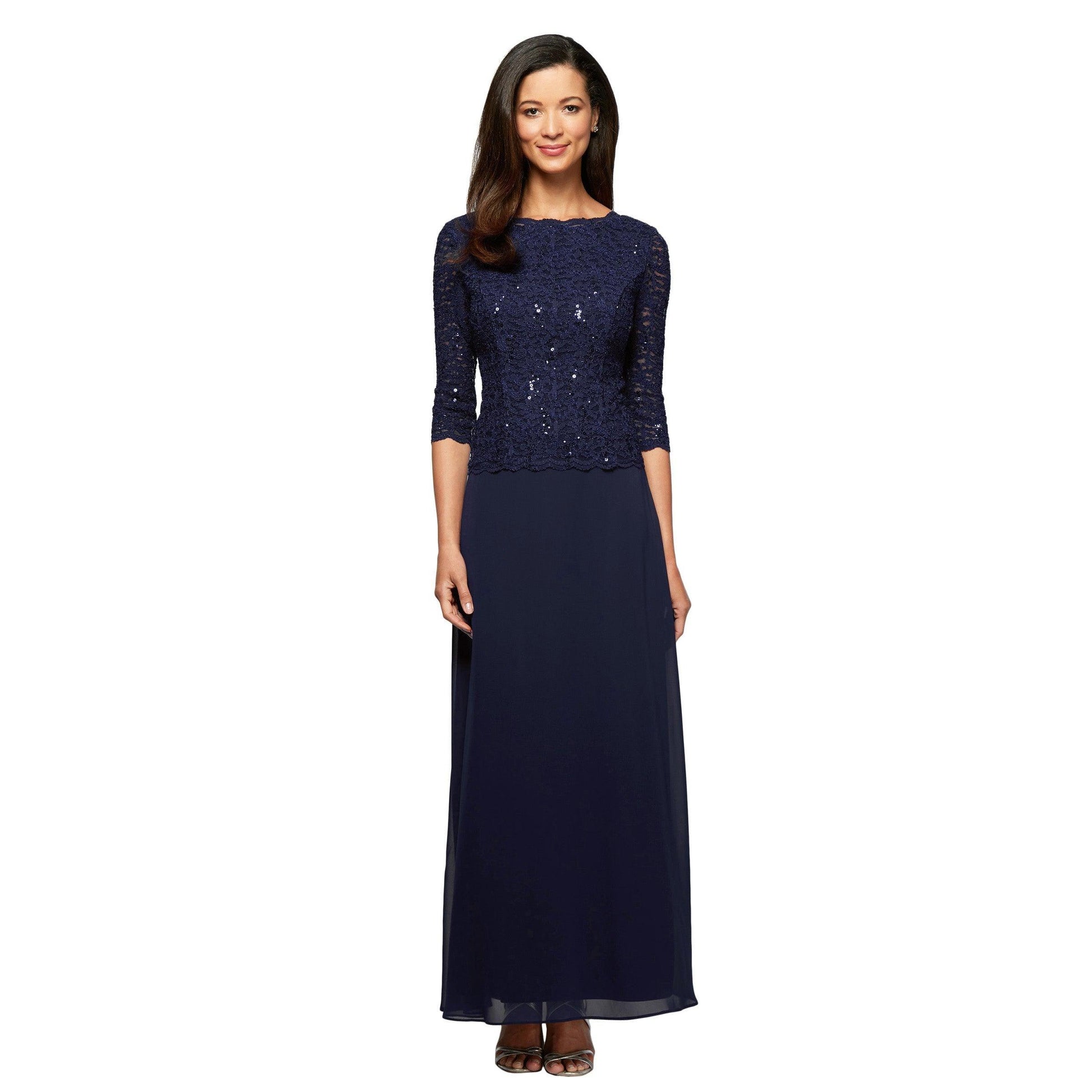 Alex Evenings Long Mother of the Bride Dress 112318 - The Dress Outlet