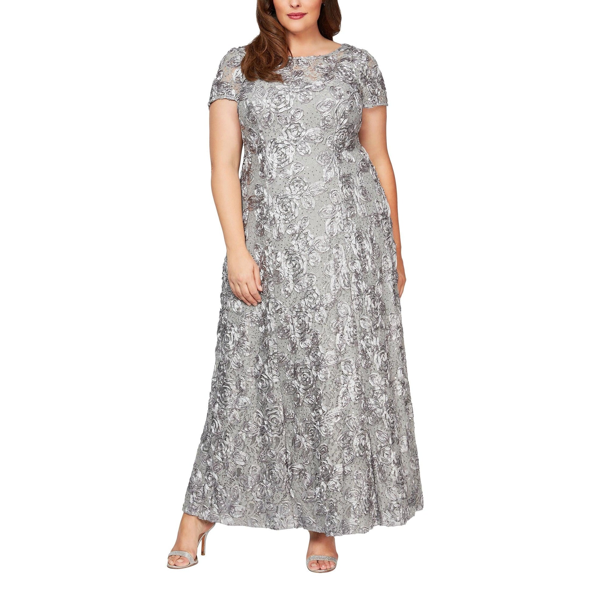 Alex Evenings Plus Size Long Formal Dress 412788 - The Dress Outlet