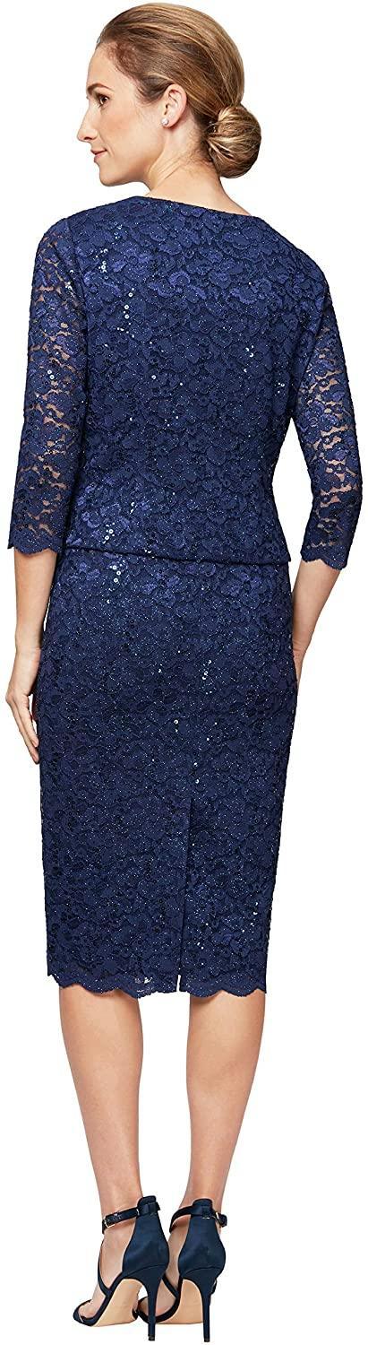 Alex Evenings Short Lace Jacket Formal Dress Sale - The Dress Outlet